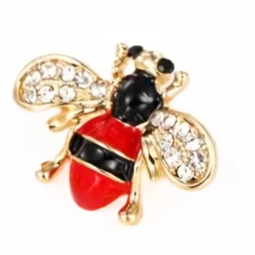 Bumble Bee Pins/Brooches 4pc Set Enamel & Rhinestones Small Brooch Whimsical